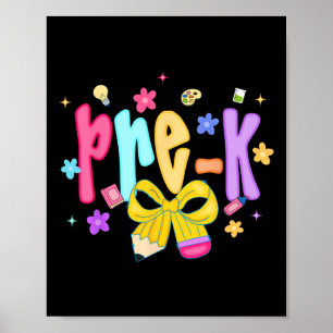 Póster Preppy Regreso a Clases Pre-k Lindo Coquette Lazo