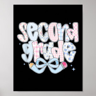 Póster Preppy Segundo Grado Regreso A La Escuela Coquette