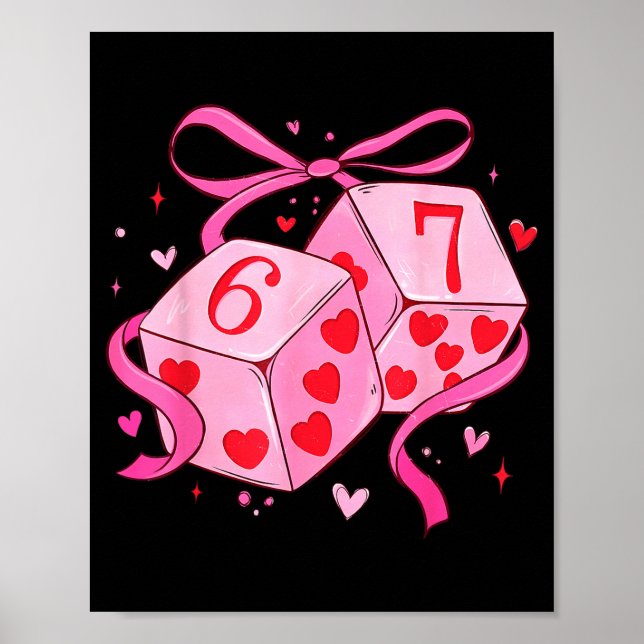 Póster Preppy Six Seven Valentine 6 7 Meme Funny Coquette (Frente)