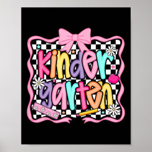 Póster Preppy Volver A La Escuela Rosa Coquette Floral Li