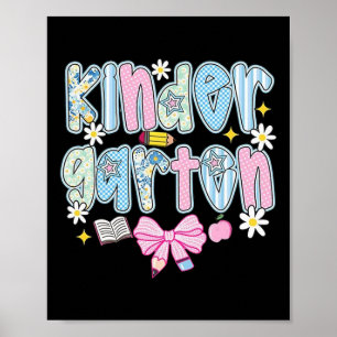 Póster Preppy Volver A La Escuela Rosa Coquette Floral Li