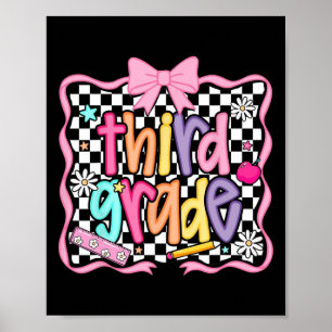 Póster Preppy Volver A La Escuela Rosa Coquette Floral Li