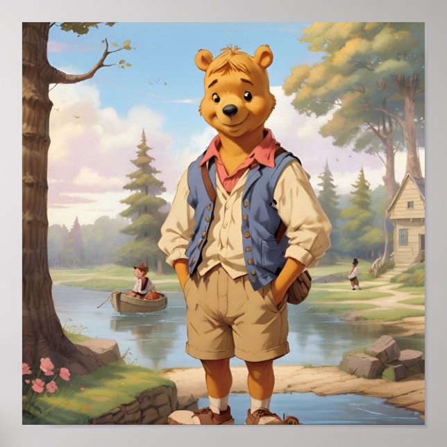 Póster Preppy Winnie Pooh 1 (Frente)