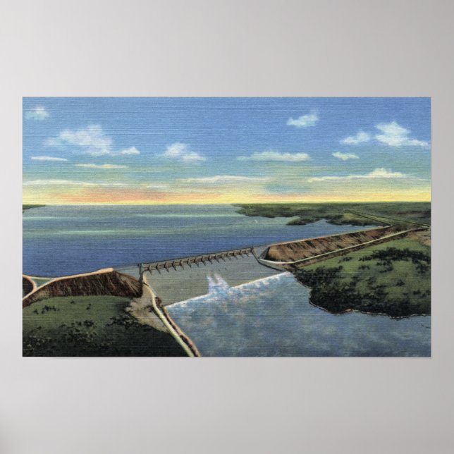 Póster Presa John Martin (Caddoa) a lo largo del río Arka (Frente)