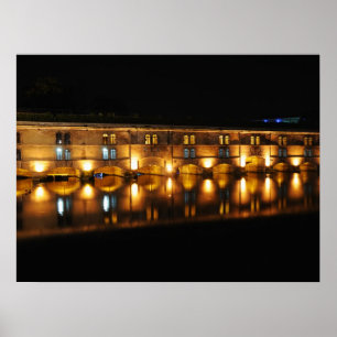 Póster Presa Vauban en Estrasburgo de noche