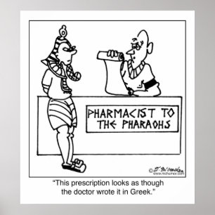 Póster Prescripción egipcia escrita adentro