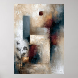 Póster Presencia silenciosa Wabi-Sabi Moderno Abstracto J