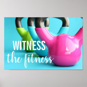 Póster Presenciar el gimnasio fitness campanas de kettleb