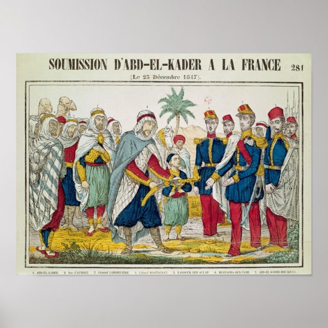 Póster Presentación de Abd el-Kader a Henri d'Orleans (Frente)