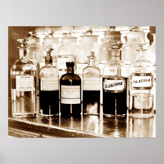 Póster Presentación de botellas apolíticas que contienen  (Frente)