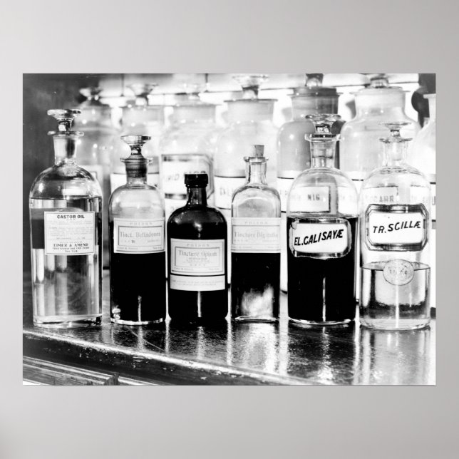 Póster Presentación de botellas apolíticas que contienen  (Frente)