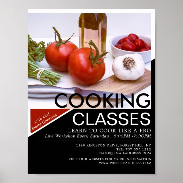 Póster Presentación de ensaladas, publicidad de clases de (Frente)