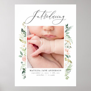 Póster Presentando foto elegante floral rosa rubor