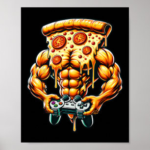 Póster Presente de Guay Bodybuilding Gamer Pizza