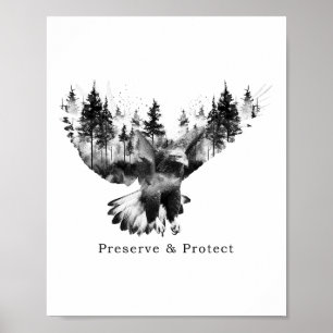 Póster Preservar & Proteger la protección del medio a