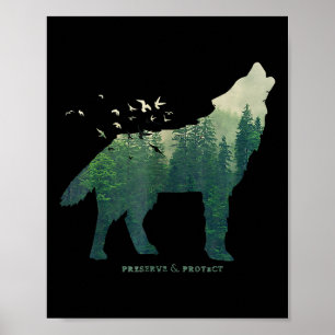 Póster Preservar Proteger el clima de protección ambienta