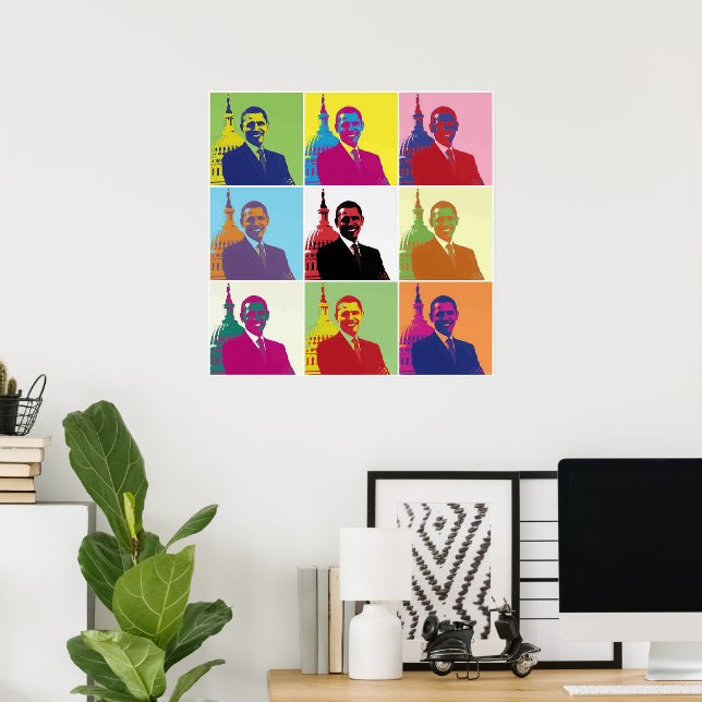 Póster President Obama Pop Art (Oficina en casa)