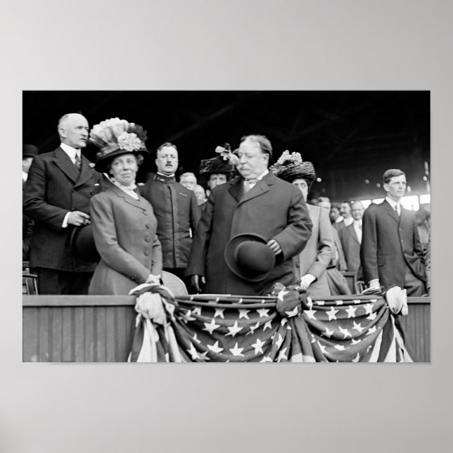 Póster President Taft and Nellie Taft At Baseball Game (Frente)