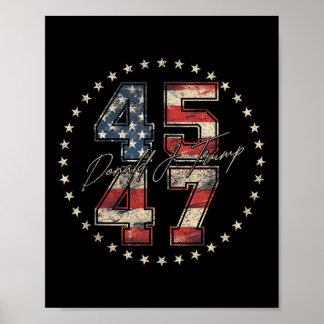 Póster Presidente 45 47 Día de la Inauguración de Trump 2