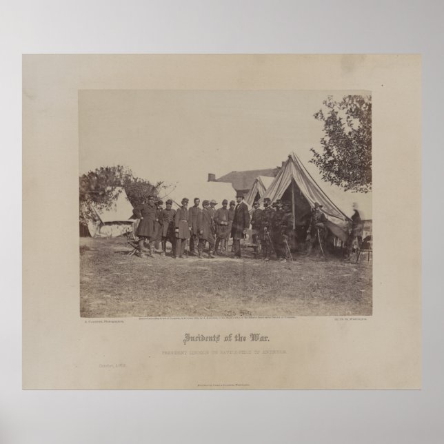 Póster Presidente Abe Lincoln en el campo de batalla de A (Frente)