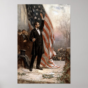 Póster Presidente Abraham Lincoln Dando Un Discurso