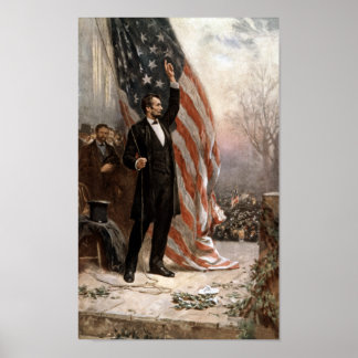 Póster Presidente Abraham Lincoln Dando Un Discurso
