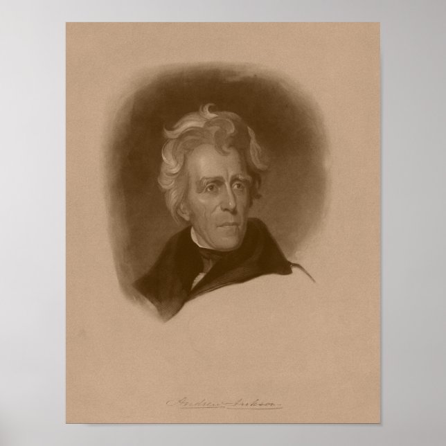 Póster Presidente Andrew Jackson — Historia de los Estado (Frente)