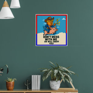 Póster Presidente aplicando tarifas a todos