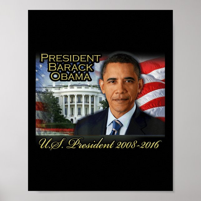 Póster Presidente Barack Obama 2008-2016 Presidente de Es (Frente)
