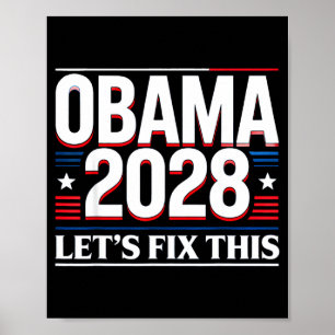 Póster Presidente Barack Obama 2028 Rtrait Patriótico Dem