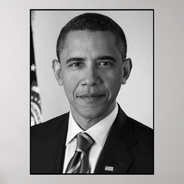 Póster Presidente Barack Obama — Blanco y negro (Frente)