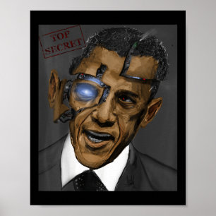 Póster Presidente Barack Obama mal Guay Robot