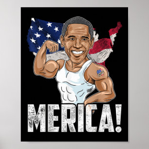 Póster Presidente Barack Obama Merica 4 De Julio Divertid