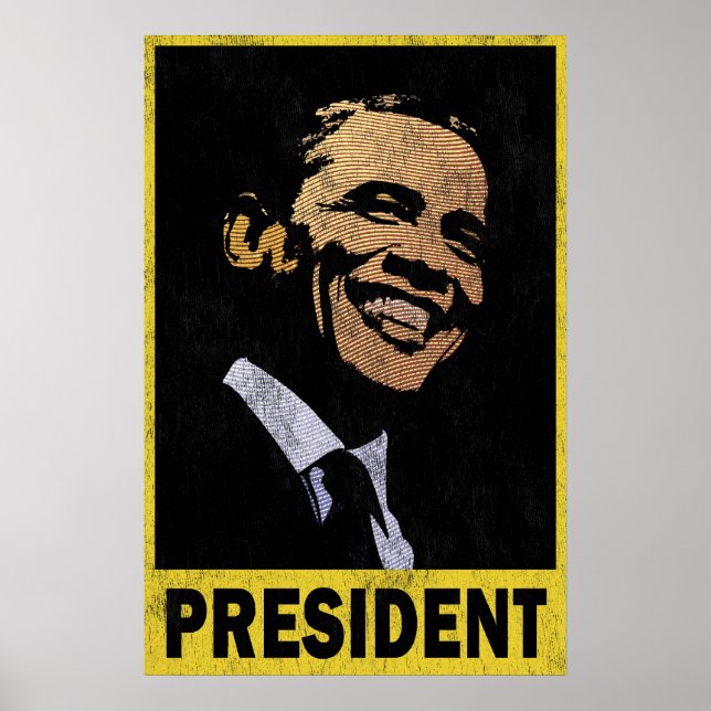 Póster Presidente Barack Obama Vintage (Frente)