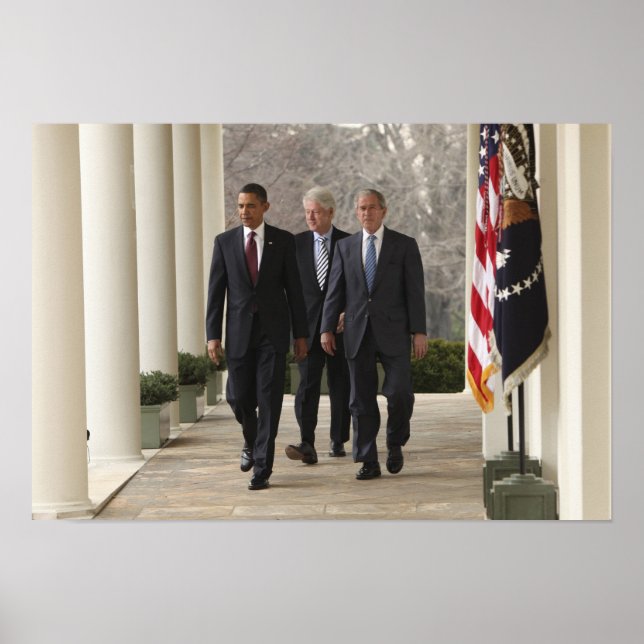 Póster Presidente Barack Obama y expresidentes (Frente)