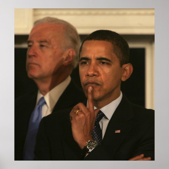 Póster Presidente Barack Obama y vicepresidente (Frente)