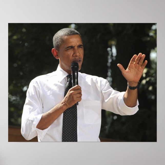 Póster Presidente Barack responde preguntas sobre el (Frente)