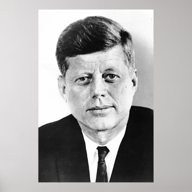 Póster Presidente blanco y negro JFK John F. Kennedy (Frente)