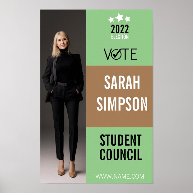 Póster presidente de la clase poster votante, consejo est (Frente)