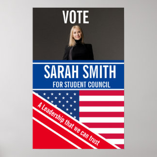 Póster presidente de la clase poster votante, consejo est