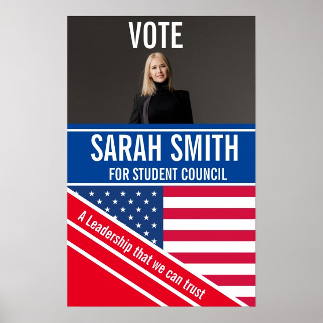 Póster presidente de la clase poster votante, consejo est (Frente)