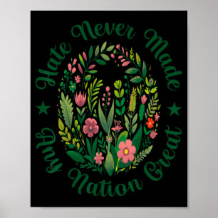 Póster Presidente demócrata artístico floral liberal cont