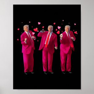 Póster Presidente divertido Trump bailando Donald Trump c