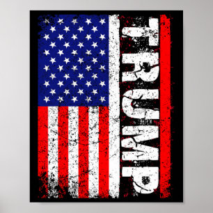 Póster Presidente Donald Trump 2020 Vieja Bandera De Ee.U
