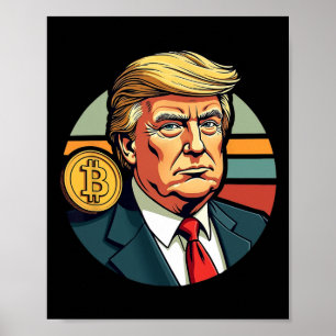 Póster Presidente Donald Trump Bitcoin Dogecoin Cripto Re