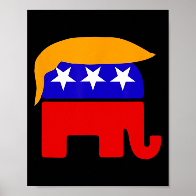 Póster Presidente Donald Trump Elephant Hair republicano (Frente)