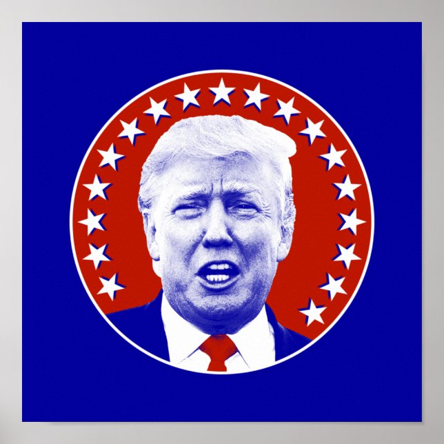 Póster Presidente Donald Trump en Rojo (Frente)