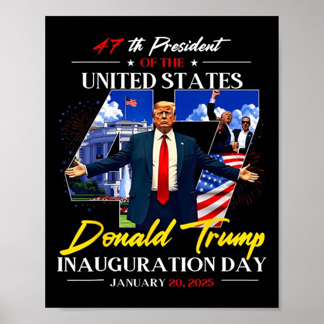 Póster Presidente Donald Trump Inauguración Día 2025 47 (Frente)