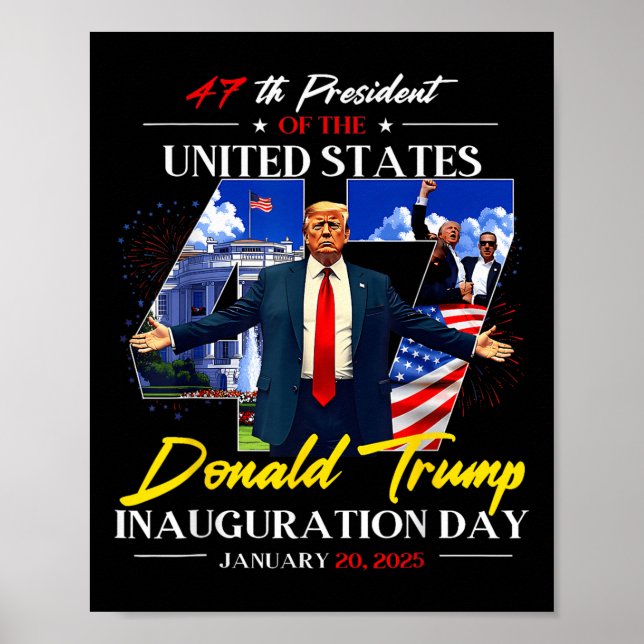 Póster Presidente Donald Trump Inauguración Día 2025 47 (Frente)