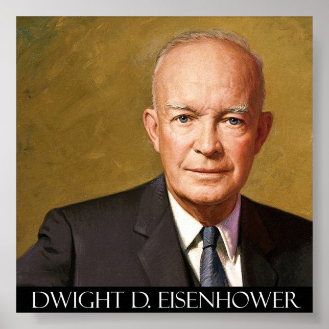 Póster Presidente Dwight D. Eisenhower Bella Artes En Can (Frente)